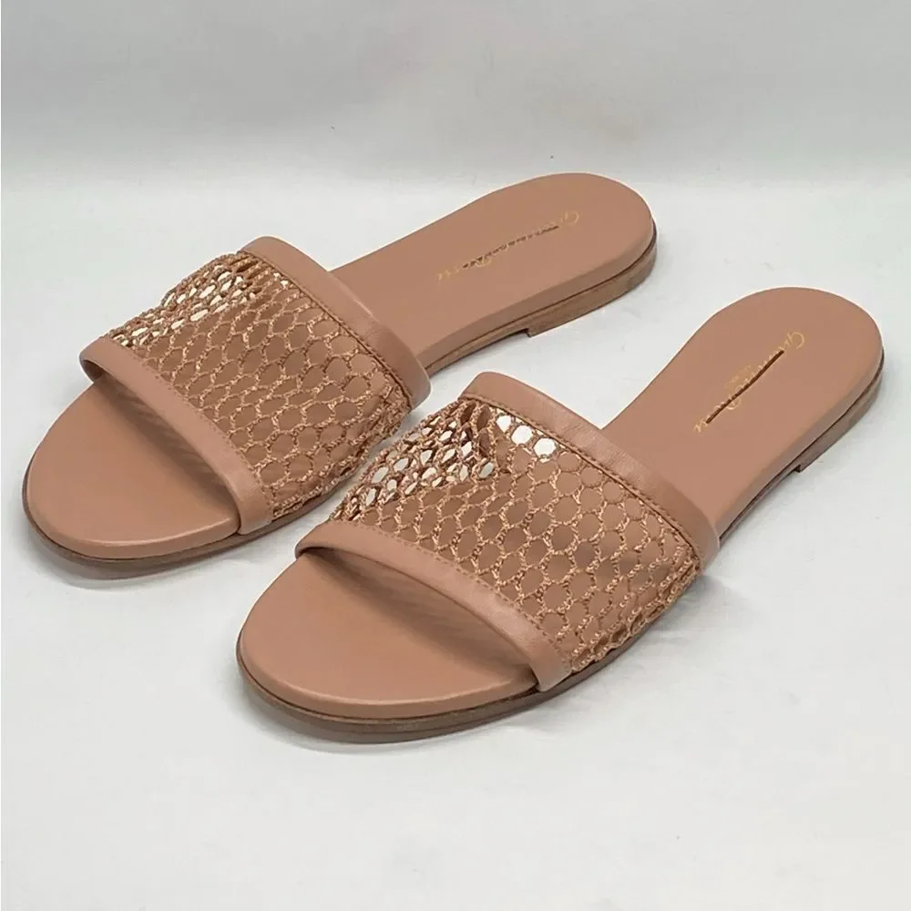 Gianvito Rossi Jamaica Mesh & Leather Slides size 38